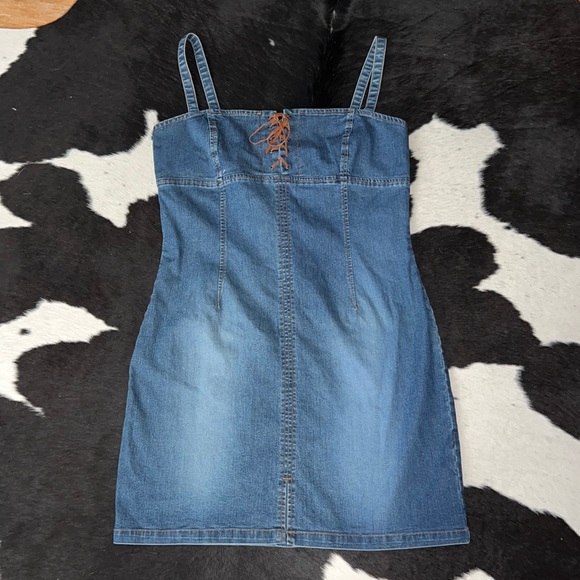 Vintage Y2K Rampage Denim Lace-up Mini Dress - Picture 3 of 11
